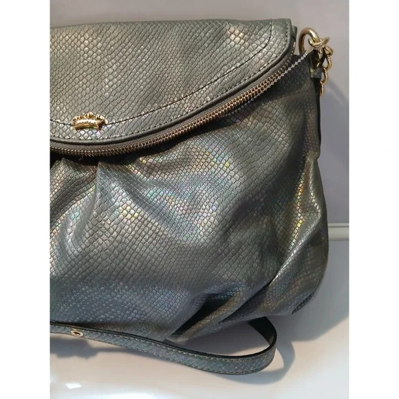 Vinage Juicy Couture‎ Metallic Snake Embossed Crossbody Shoulder Bag Gold Chain - Picture 2 of 12